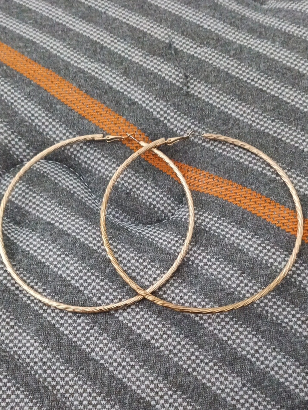 Gold Twisted Hoop Earrings - Women's Jewelry